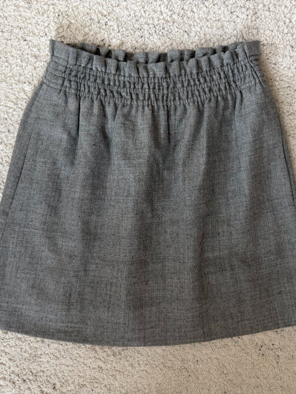 J Crew Gray Wool Mini Skirt